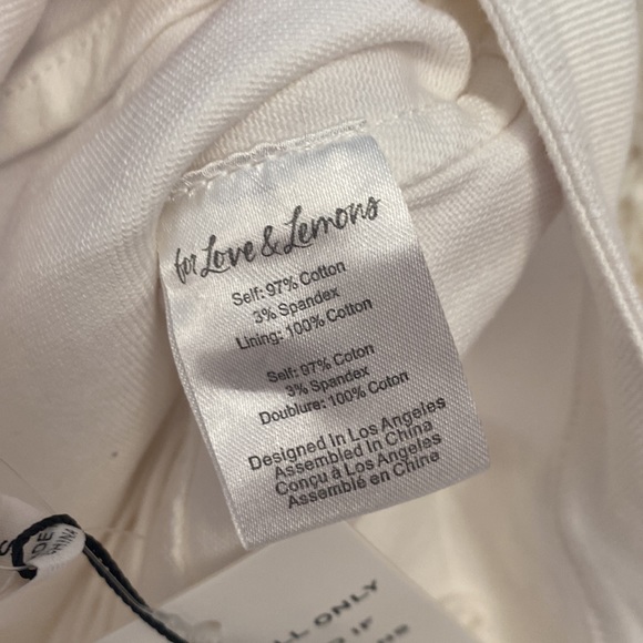 For Love And Lemons, Dillion Jeans, white cropped pants, NWT, size small - Picture 6 of 8